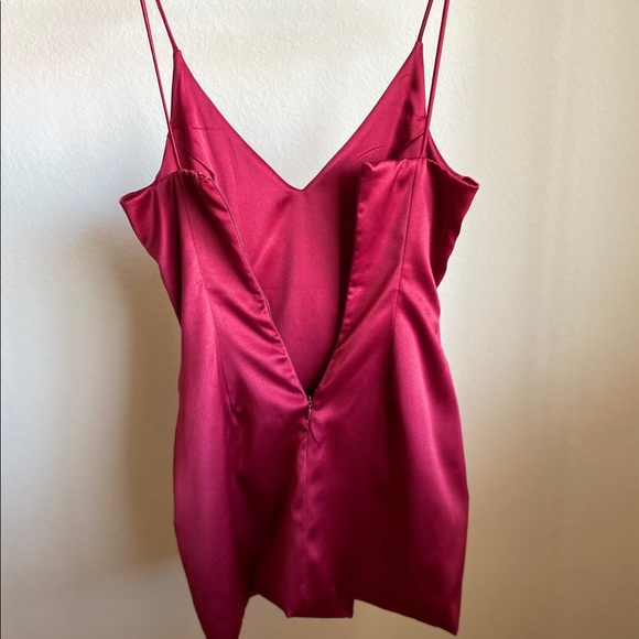 Burgundy Satin Dress - Picture 5 of 8